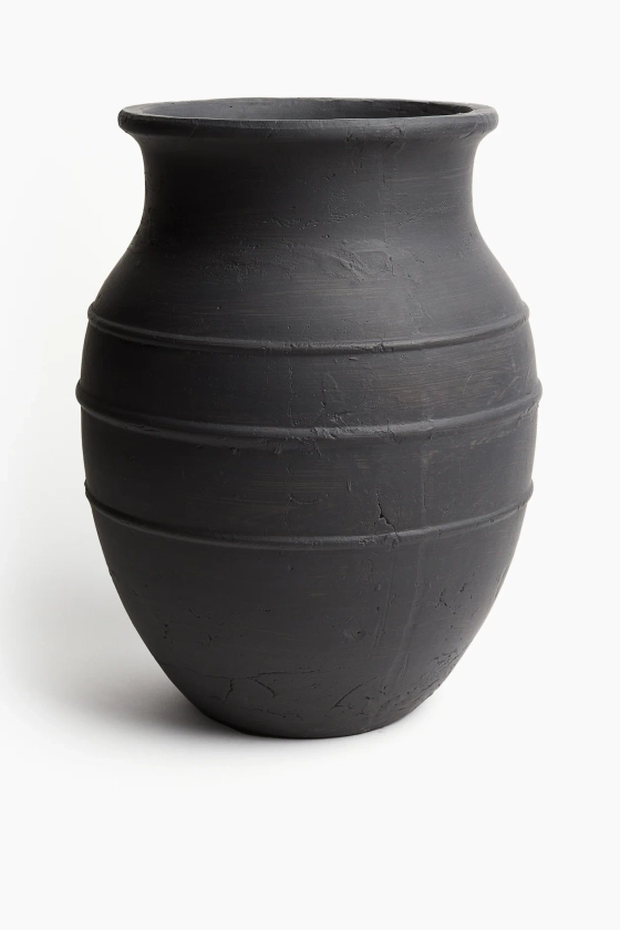 Handmade terracotta vase - Charcoal - Home All | H&M GB