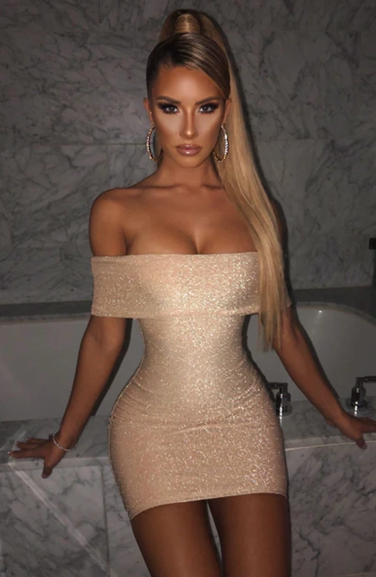 Brittney Mini Dress - Gold Sparkle