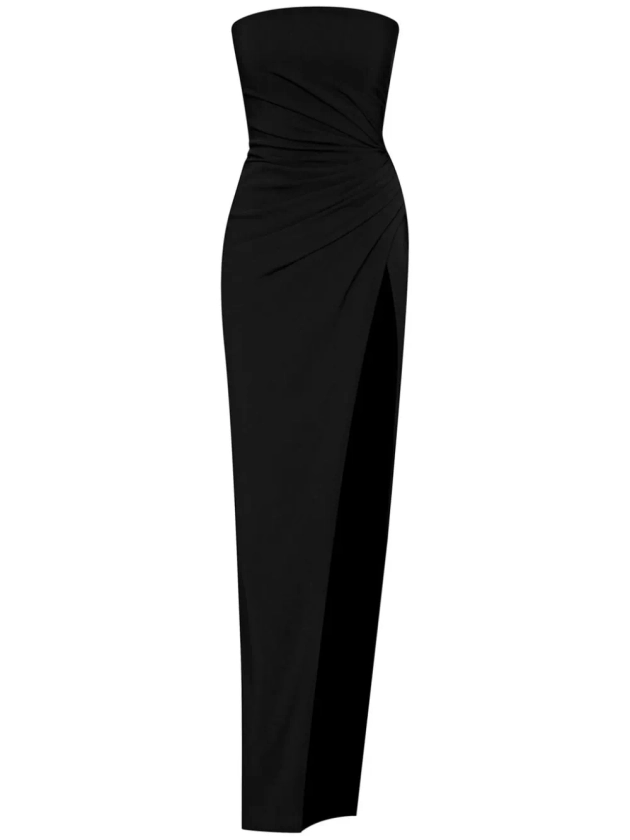 column-silhouette cady maxi dress