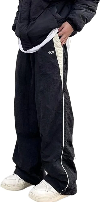 Mens Y2k Sweatpants Vintage Baggy Pants Hip Hop Track Pants Y2k Parachute Pants for Men