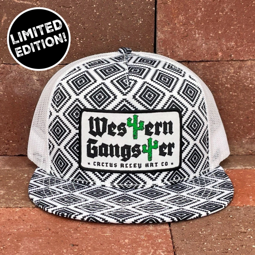LIMITED EDITION | "Western Gangster" - CA Black/White Aztec, Snapback 