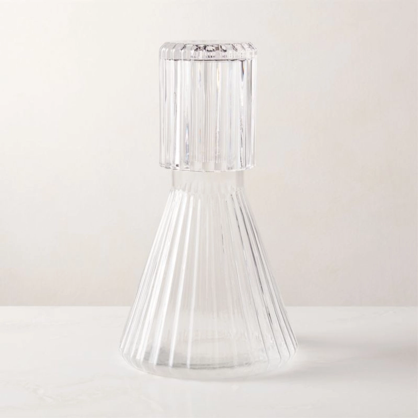 Aleric Ribbed Glass Carafe and Cup + Reviews | CB2