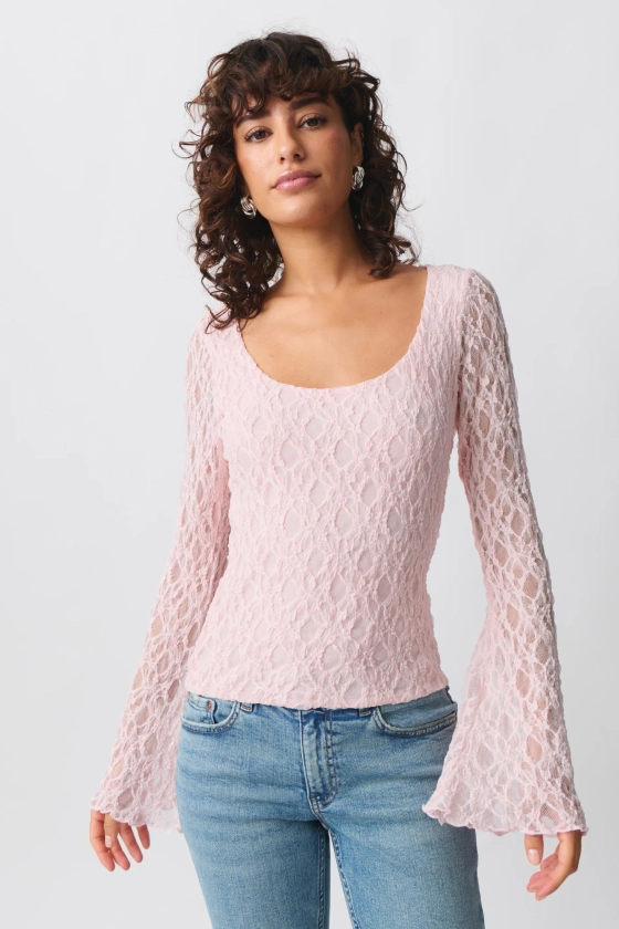 Lace top - Rosa - Dame - Gina Tricot