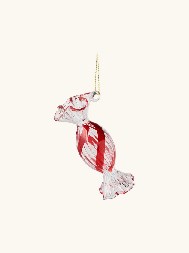 Décoration bonbon | Verre. 8 cm. | Red, Clear