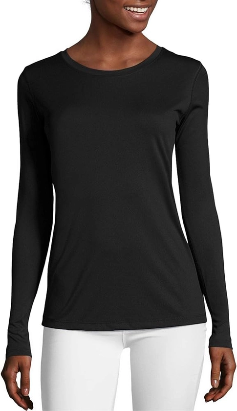 Hanes Women's Sport Cool Dri Long Sleeve Crewneck T-Shirt, Moisture-Wicking Performance Tee