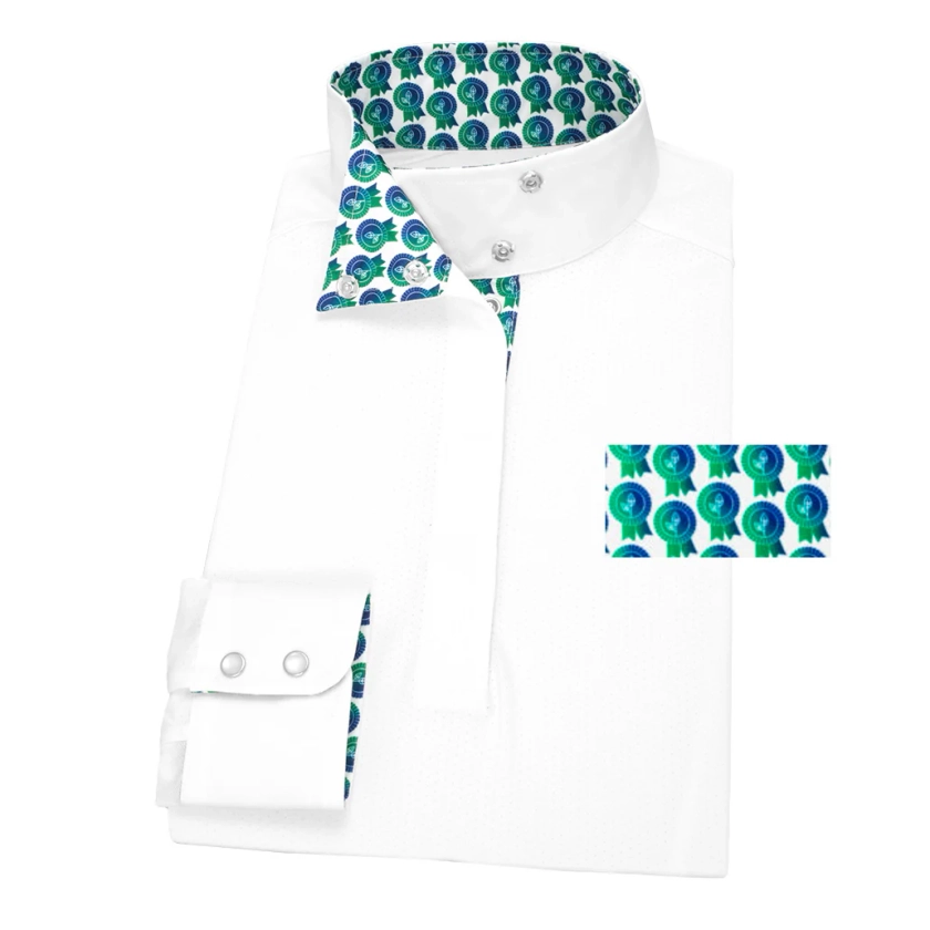 Essex Classics Ladies Green Is The New Blue Talent Yarn Wrap Collar Show Shirt