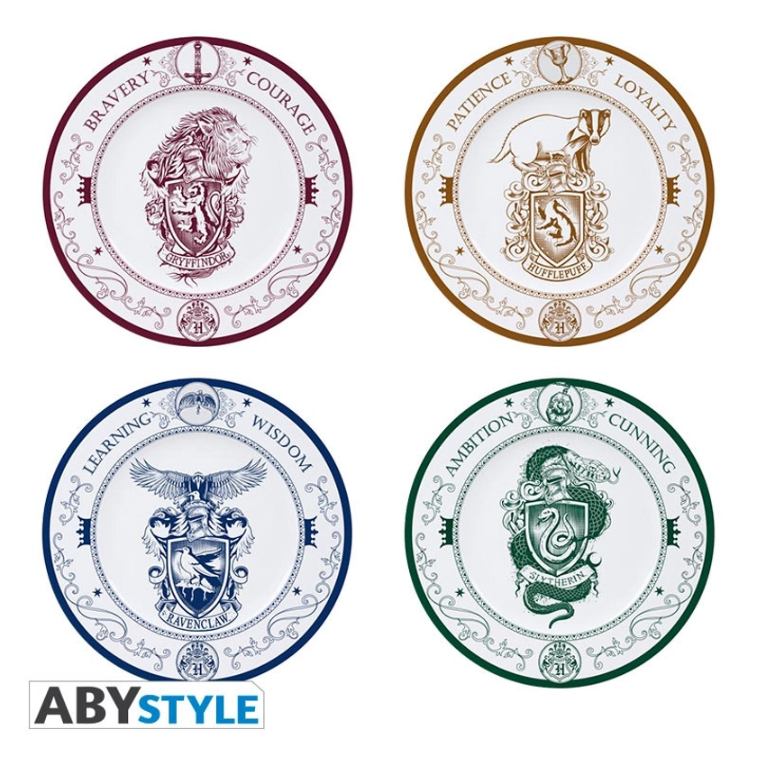 HARRY POTTER Set de 4 assiettes Maisons Poudlard