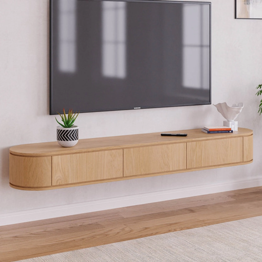 Temple & Webster Premium 200cm Cannes Curved Wall-Mounted TV Unit