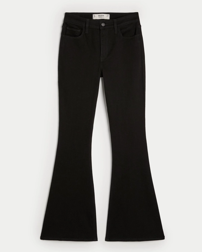 Women's High-Rise Black Flare Jeans | Women's Bottoms | HollisterCo.com