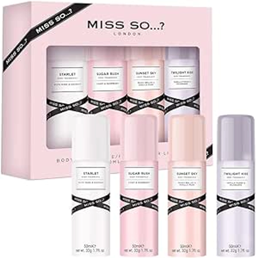 Miss So...? Mini Galore Womens Body fragrance Gift Set 4x50ml : Amazon.co.uk: Beauty