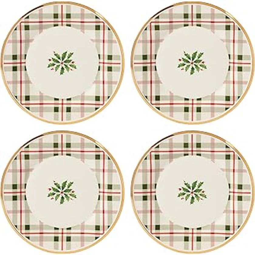 Lenox Holiday Plaid Accent Plates, Set of 4, 3.84, Red & Green : Amazon.com.au: Kitchen & Dining