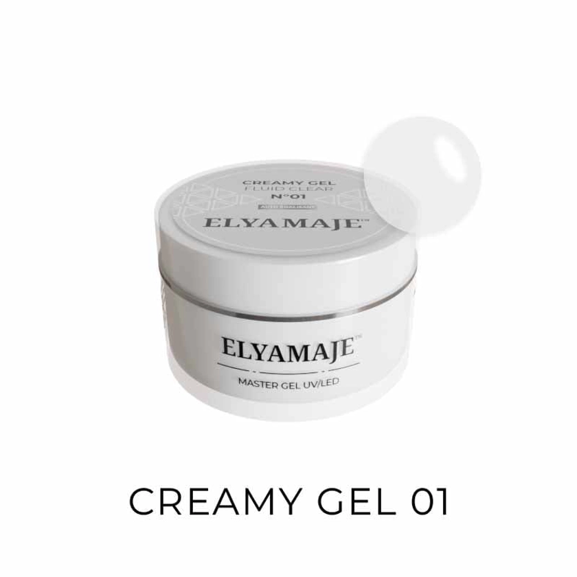 Fluid Clear n° 1 - Gel de construction - Creamy Gel UV LED - ElyaMaje - Elyamaje