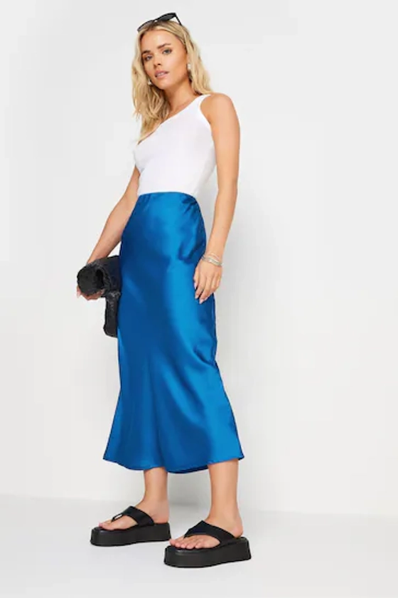 Buy PixieGirl Petite Blue PixieGirl Grey Satin Midaxi Skirt from the Next UK online shop