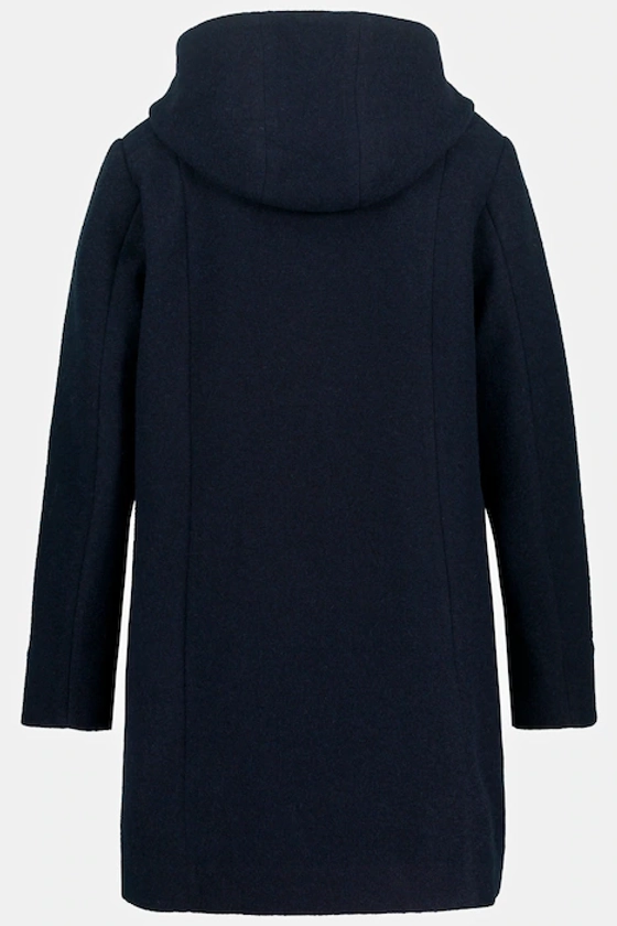 Hooded Wool Look Fully Lined Coat