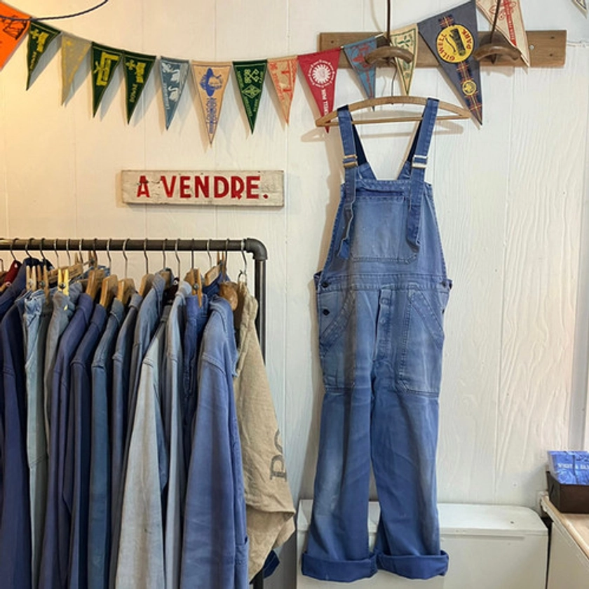 Vintage French Faded Workwear Dungarees S M | Bobby & Dandy