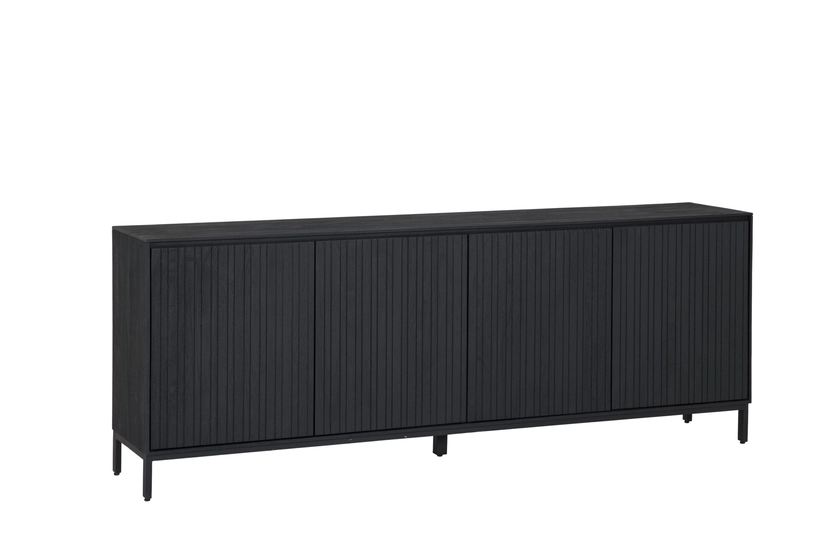 Buffet Aquilano 225cm - acacia massif - noir