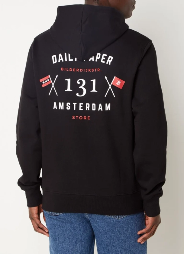 Daily Paper Amsterdam Flagship Store hoodie met logo- en backprint • Zwart • de Bijenkorf