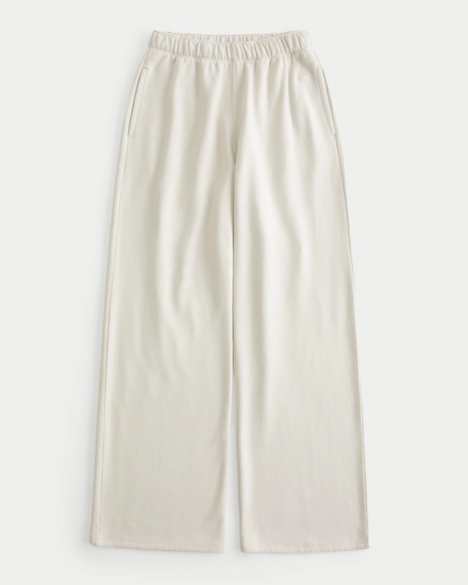 Women's Hollister Feel Good Fleece Wide-Leg Pants | Women's Bottoms | HollisterCo.com