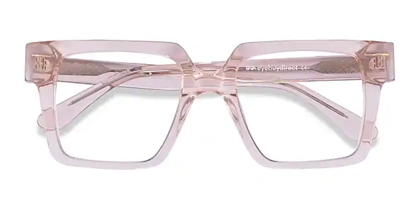Granada Square Clear Pink Full Rim Eyeglasses | Eyebuydirect