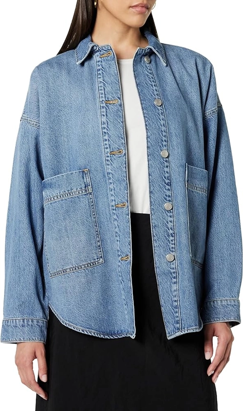 The Drop Women's Pilar Long Denim Shirt Jacket