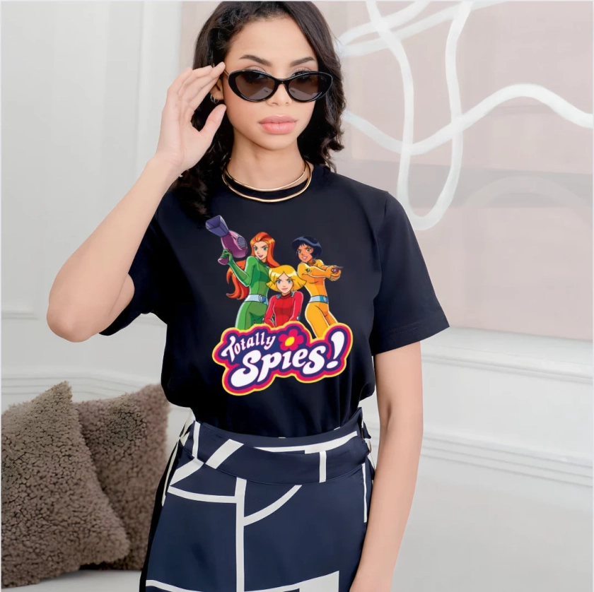 Totally Spies Nostalgic Retro Tee - 90s Cartoon Vintage Shirt - Gift for 90s Kids - Spy Squad Fashion - Pop Culture Clothing