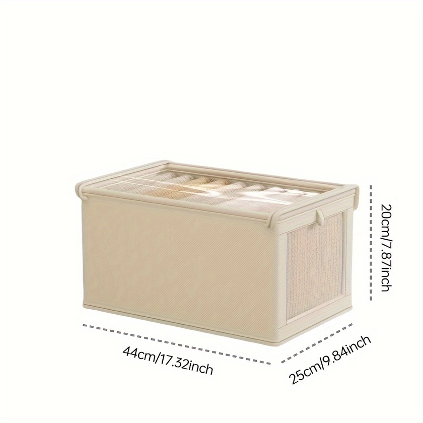 Grande Boîte de Rangement en Tissu Oxford avec Fenêtre Transparente et Couvercle - Organisateur de Vêtements Polyvalent pour la Maison, Dortoir | Design Économiseur d&#39;Espace pour Placard, Chambre, Balcon