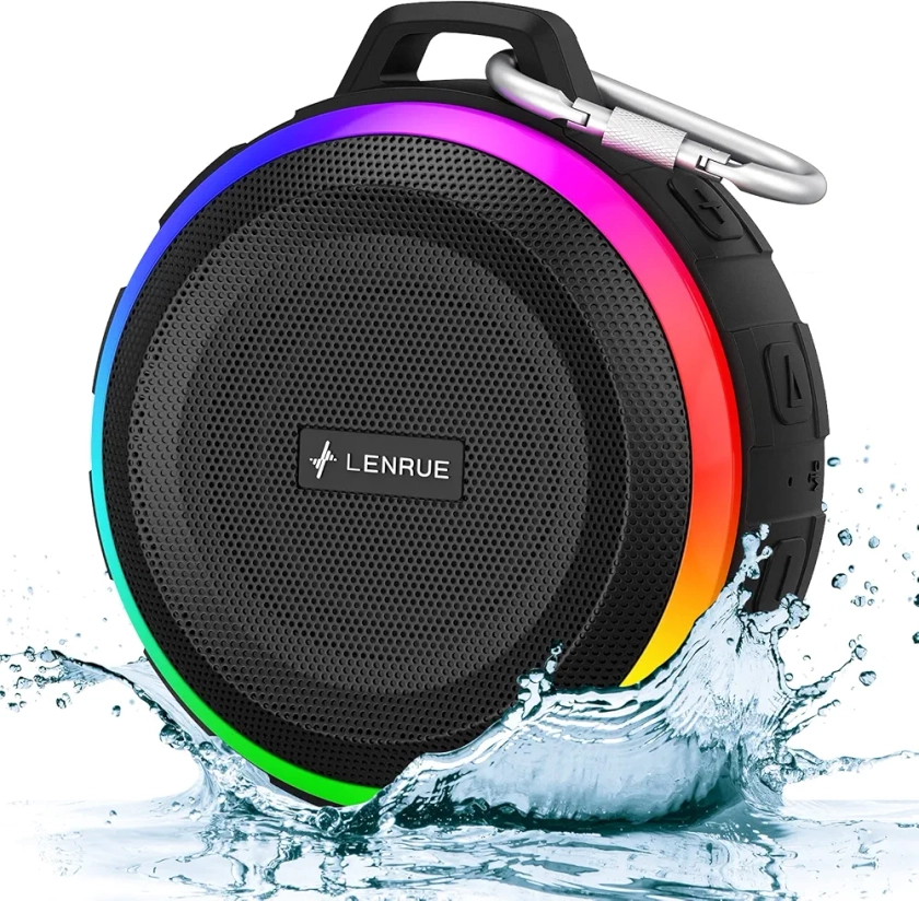 Kunodi Bluetooth Shower Speaker with IPX7 Waterproof, Portable wireless speaker with Dynamic Lights, 5W Clear Sound, True Wireless Stereo, Clip Portable for Pool Beach Boat Kayak Float Golf : Amazon.co.uk: Electronics & Photo