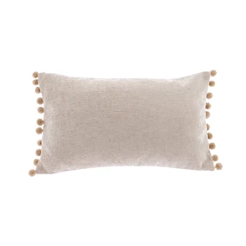 Chenille PomPom Boudoir Cushion