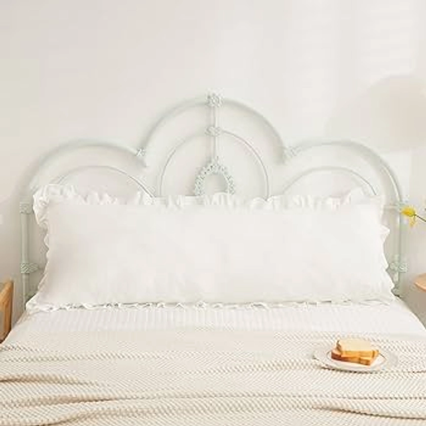 Amazon.com: Merryword White Body Pillow Cover 20x54inches Long Pillowcase White Ruffled Chic Boho Pillowcases Ruffled Fringe Decor Body Ruffled Pillow Sham Cute Pillowcase (1 Body, White) : Home & Kitchen