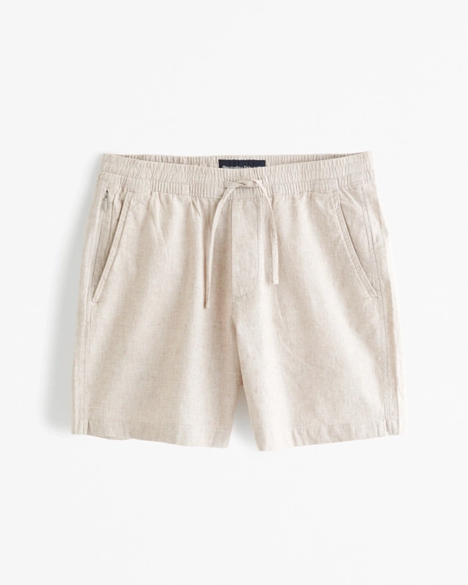 Men's Linen-Blend Pull-On Short | Men's Bottoms | Abercrombie.com