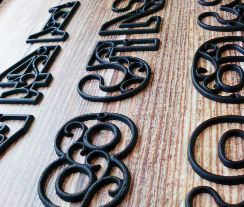 House Numbers Cast Iron Black Wall Hangers Decorative Victorian Decor 4.5 Inches Table Numbers - Etsy