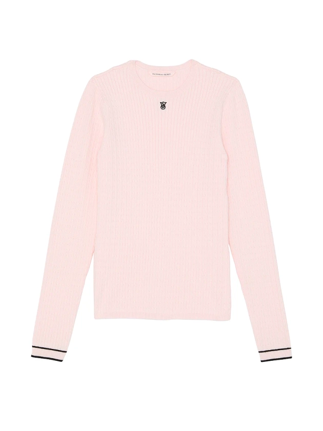 Buy Luxe Cable-Knit Crewneck - Order Hoodies & Sweatshirts online 1124931400 - Victoria's Secret US