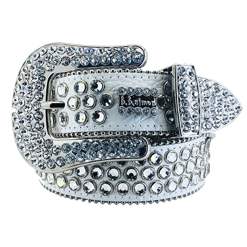 BBSIMON BELTS WHIT SWAROVSKI CRYSTAL AND ITALIAN LEATHER MADE IN USA