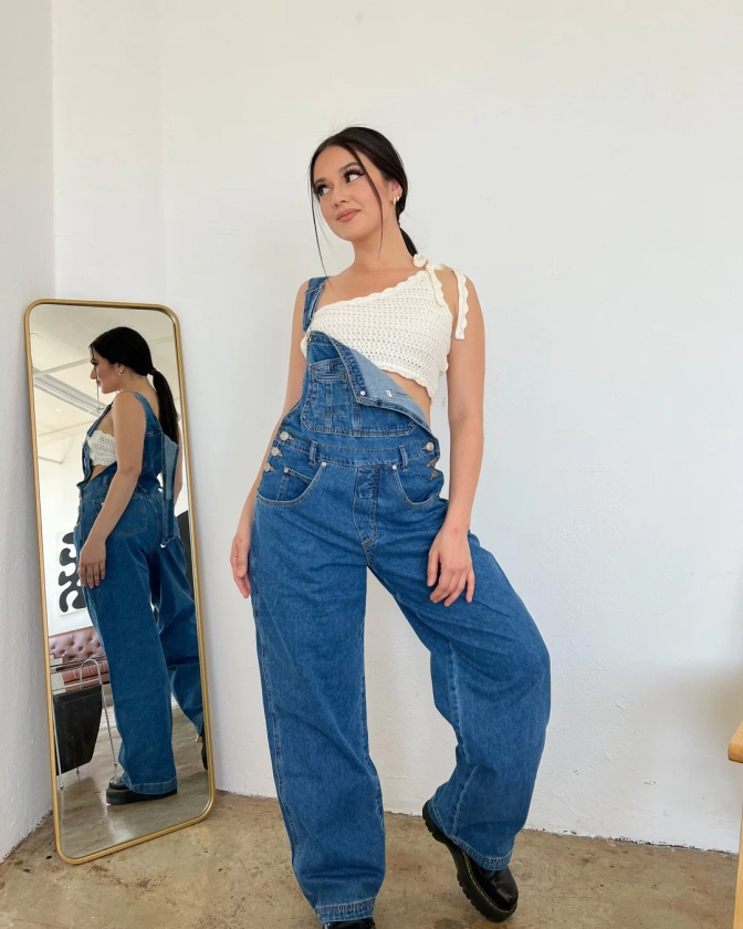 RESTOCKED: Jeanie Denim Cargo Overalls