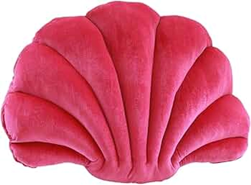 Shell Pillows Clam Pillow Floor Cushion Multifunctional Throw Pillow for Couch Bed Wear Resistant Themed Housewarming Gift Cute, Rose Red