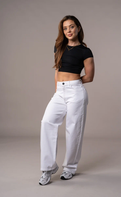 Womens Pastel Baggy Fitjeans - White