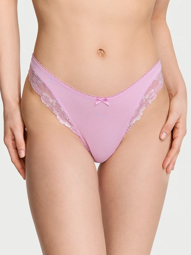 Buy Stretch Cotton High-Leg Scoop Thong Panty - Order Panties online 5000009055 - Victoria's Secret US