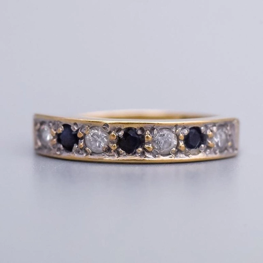 9K Gold Sapphire and CZ Ring — Don Laurence Jewellery