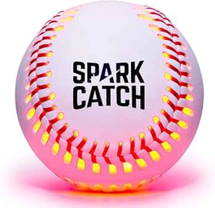 SPARK CATCH Light Up Baseball, Glow in The Dark Baseball, Perfect Baseball Gifts for Boys, Girls, Adults, and Baseball Fans, Official Baseball Size and Weight.