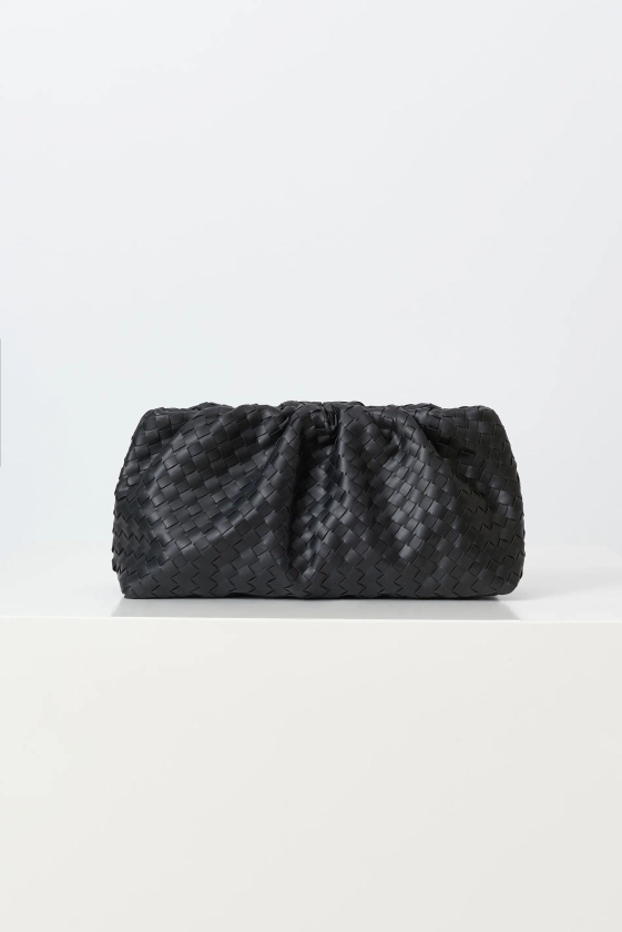 Braided clutch bag - Svart - Dame - Gina Tricot