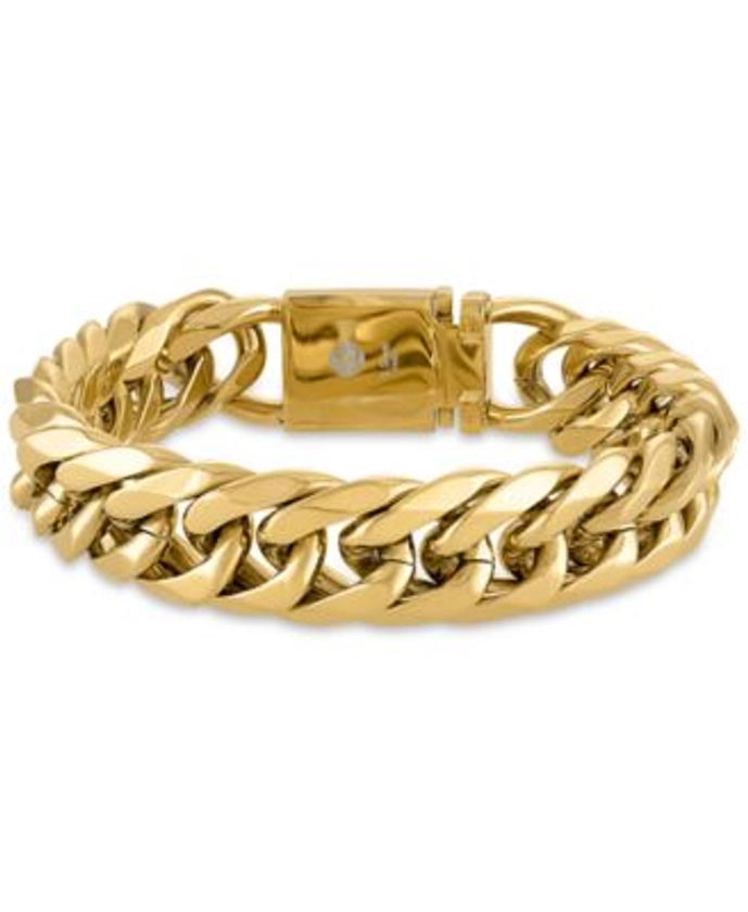 Esquire Men's Jewelry Polished Wide Curb Link Bracelet, Created for Macy's