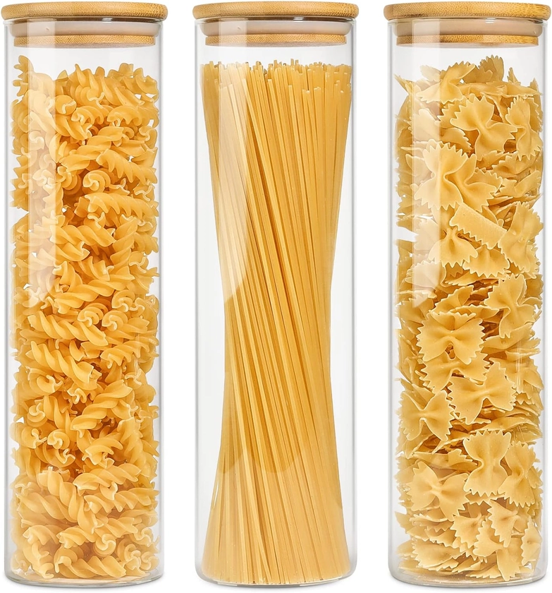 KTMAMA Glass Spaghetti Pasta Storage Container