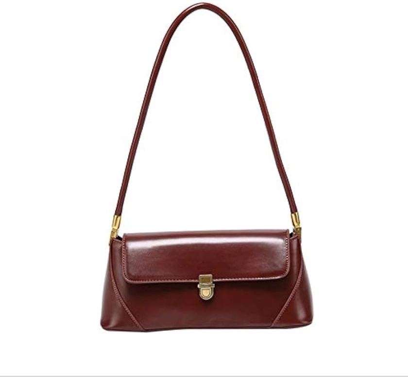 Women Shoulder Bags Vintage Handbag Retro Classic Small Purse 90s Buckle Closure
