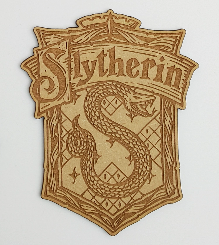 Wooden MDF Slytherin Harry Potter Hogwarts Badge Shape Decoration Craft 100mm