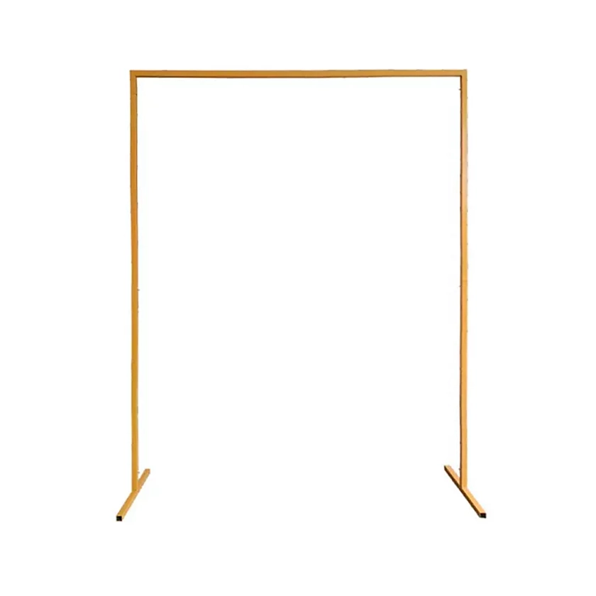 Rectangle Arch Stand Metal Backdrop Stand Garden Arbors - 150cm x 200cm, Gold | DIY at B&Q