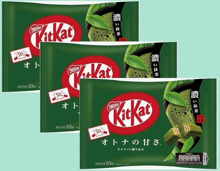 Amazon.com: Kit Kat chocolate Matcha dark green tea Japan 3 bags 1 Count (Pack of 3) : Grocery & Gourmet Food