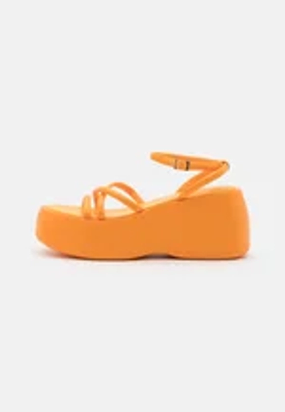 Monki Sandales à plateforme - yellow bright orange/orange - ZALANDO.FR