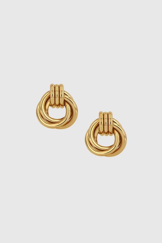 Triple Knot Earrings in Gold | ANINE BING