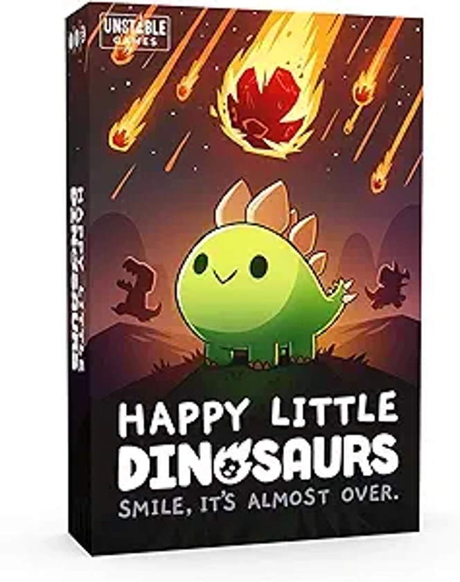 Unstable Games - Happy Little Dinosaurs Base Game - Competitive Sabotage Funny Card Game For Kids, Teens, Adults - 2-4 Players, Hand Management