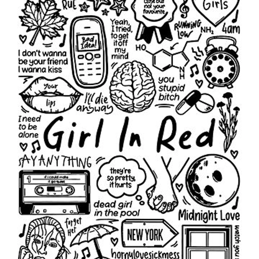 girl in red pattern | Essential T-Shirt